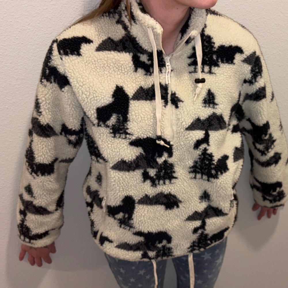Empyre Cream and Black Sherpa Jacket